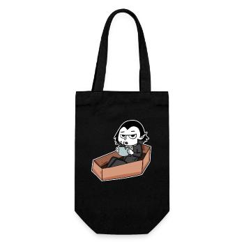 Vampire drinks coffee - Gift Bag for Bottles - black - Front