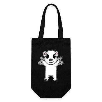 Polar Bear Dumbbell Training Strength Training Fitness - Gift Bag for Bottles - black - Front
