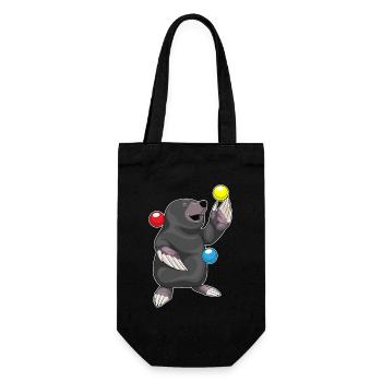 Maulwurf Jongleur Jonglieren - Geschenkbeutel für Flaschen - Schwarz - Vorne
