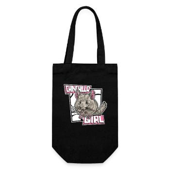 Chinchilla Girl Longhair Shorttail Long Tail - Gift Bag for Bottles - black - Front
