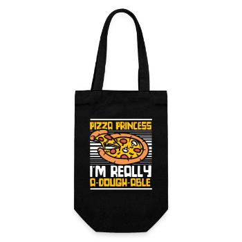 Pizza Princess Pizza Pizzablech Pizzaofen - Geschenkbeutel für Flaschen - Schwarz - Vorne