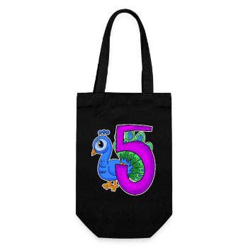 5 Birthday 5 years old with animal motif - five - Gift Bag for Bottles - black - Front