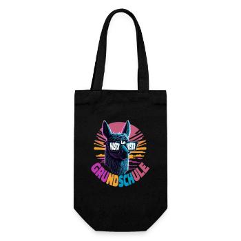 Lama Alpaka Hasta La Vista Einschulung 5.Klasse - Geschenkbeutel für Flaschen - Schwarz - Vorne