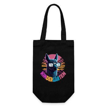 Lama Alpaka Hasta La Vista Einschulung 1.Klasse - Geschenkbeutel für Flaschen - Schwarz - Vorne