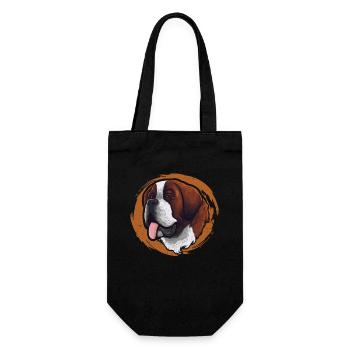 Male four-legged friend Wauwau Dog owner St. Bernard - Gift Bag for Bottles - black - Front