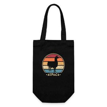 Retro Alpaca Pako Lama Huacaya Alpaca Breeder - Gift Bag for Bottles - black - Front