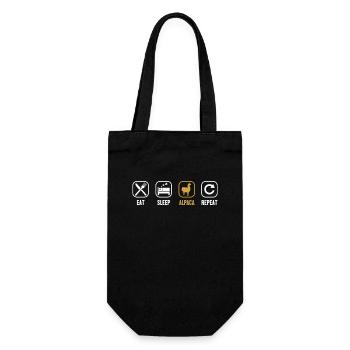 Eat Sleep Alpaca Repeat Lama Huacaya Pako Alpaka - Gift Bag for Bottles - black - Front