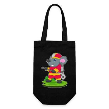 Mouse Firefighter Fire Hose Fire Hose Fire Brigade - Gift Bag for Bottles - black - Front