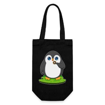 Donut pingouin - Sac à bouteille - noir - Devant