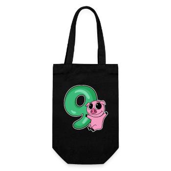 9 Anniversaire 9 ans avec motif animal - neuf - Sac à bouteille - noir - Devant