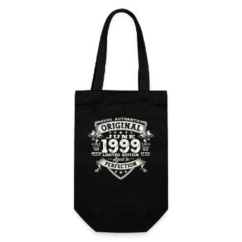 24th Birthday Man June Year 1999 Original - Gift Bag for Bottles - black - Front