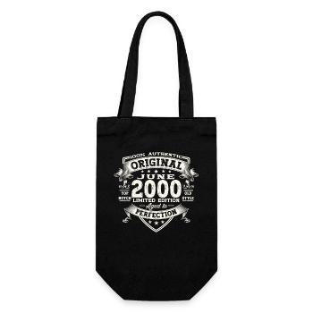 23rd Birthday Man June Vintage 2000 Original - Gift Bag for Bottles - black - Front