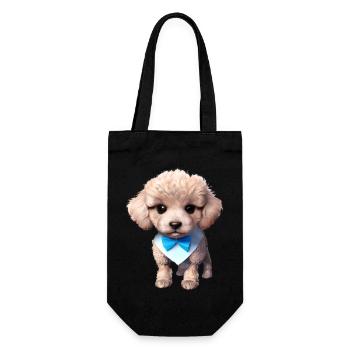 Pudel Hundeliebe Hundehalter Pudelwelpe Hundewelpe - Geschenkbeutel für Flaschen - Schwarz - Vorne