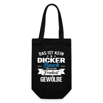 Das ist kein dicker Bauch das ist Feinkostgewölbe - Geschenkbeutel für Flaschen - Schwarz - Vorne