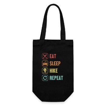Eat Sleep Hike Repeat Hiking Trekking Mountain Hiking - Gift Bag for Bottles - black - Front