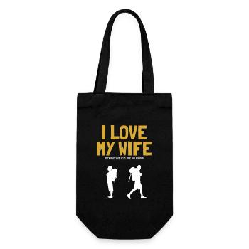 I love my Wife Hiking Mountain Hiking Hiking Trekking - Gift Bag for Bottles - black - Front