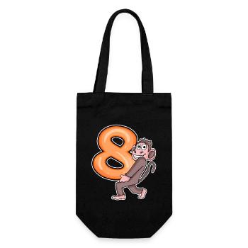 8 Birthday 8 years old with animal motif - eight - Gift Bag for Bottles - black - Front