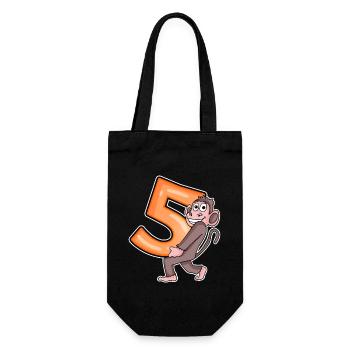 5 Birthday 5 years old with animal motif - five - Gift Bag for Bottles - black - Front