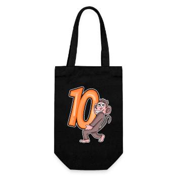 10 birthday 10 years old with animal motif - ten - Gift Bag for Bottles - black - Front