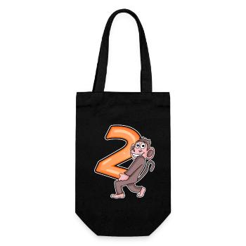 2 birthday 2 years old with animal motif - two - Gift Bag for Bottles - black - Front