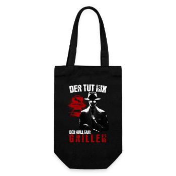 Der Tut Nix Der Will Nur Grillen BBQ Geschenk - Geschenkbeutel für Flaschen - Schwarz - Vorne