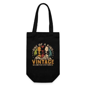 Vintage Retro 1958 Anniversary Gift 1958 - Gift Bag for Bottles - black - Front