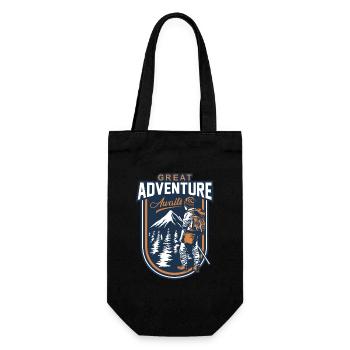 Great Adventure Awaits Bergwandern Hiking - Geschenkbeutel für Flaschen - Schwarz - Vorne