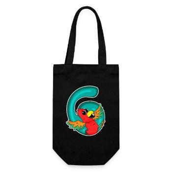 6 Birthday 6 years old with animal motif - six - Gift Bag for Bottles - black - Front