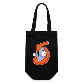 5 Birthday 5 Year Old with Animal Motif - Five - Gift Bag for Bottles - black - Front