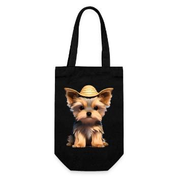 Dog Owner Yorkshire Terrier Puppy Dog - Gift Bag for Bottles - black - Front