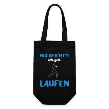 Laufen Frau joggen running - Geschenkbeutel für Flaschen - Schwarz - Vorne