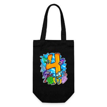 4 Geburtstag 4 Jahre alt mit Tier Motiv - vier - Geschenkbeutel für Flaschen - Schwarz - Vorne