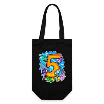5 Birthday 5 years old with animal motif - five - Gift Bag for Bottles - black - Front