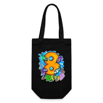 8 years old - 8th birthday with animal motif - Gift Bag for Bottles - black - Front