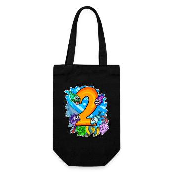 2 birthday 2 years old with animal motif - two - Gift Bag for Bottles - black - Front