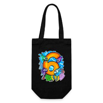 6 Birthday 6 years old with animal motif - six - Gift Bag for Bottles - black - Front