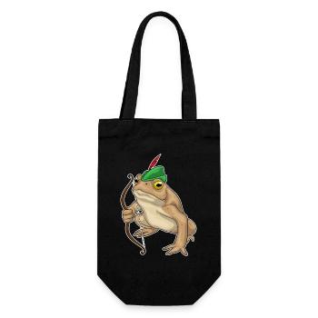 Frosch Bogenschütze Bogen - Geschenkbeutel für Flaschen - Schwarz - Vorne