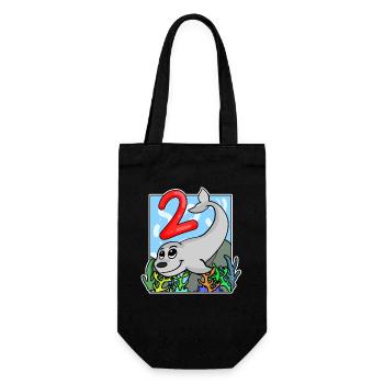 2 birthday 2 years old with animal motif - two - Gift Bag for Bottles - black - Front