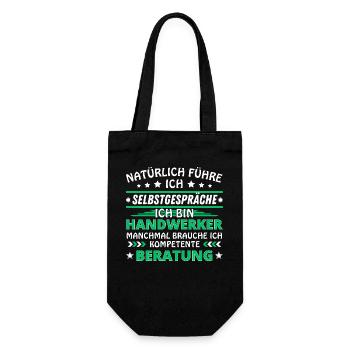 Ich führe Selbstgespräche - Handwerker Edition - Geschenkbeutel für Flaschen - Schwarz - Vorne