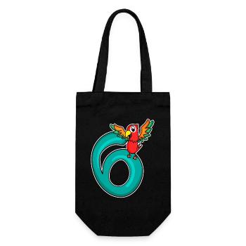 6 Birthday 6 years old with animal motif - six - Gift Bag for Bottles - black - Front
