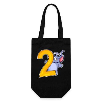 2 birthday 2 years old with animal motif - two - Gift Bag for Bottles - black - Front