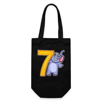 sieben - 7 - Geschenkbeutel für Flaschen - Schwarz - Vorne