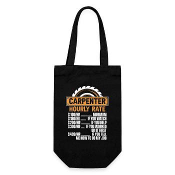 Carpenter Hourly Rate Carpenter Wood Technician - Gift Bag for Bottles - black - Front