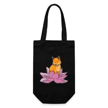 Fuchs Lotusblume - Geschenkbeutel für Flaschen - Schwarz - Vorne