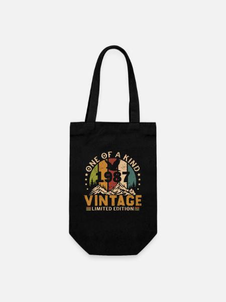 1987 Jahrgang Geboren 1987 Geburtstagsgeschenk - Geschenkbeutel für Flaschen - Schwarz