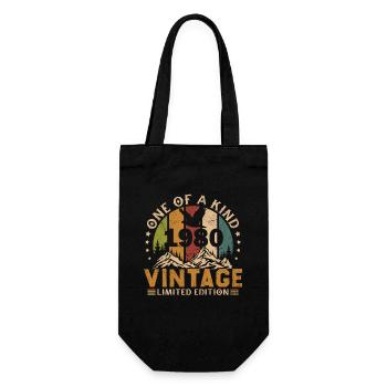1980 Vintage Original 1980 Geburtstagsgeschenk - Geschenkbeutel für Flaschen - Schwarz - Vorne