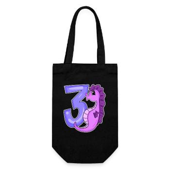 3rd birthday motif seahorse - three years old - Gift Bag for Bottles - black - Front