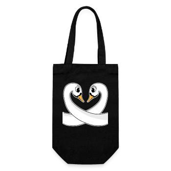 Deux cygnes - Sac à bouteille - noir - Devant