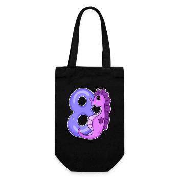 8e anniversaire Motif Seahorse - huit ans - Sac à bouteille - noir - Devant