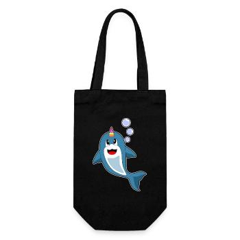 Dolphin Unicorn - Gift Bag for Bottles - black - Front